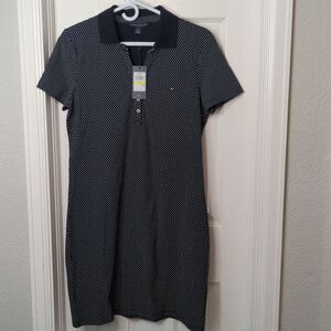 Tommy Hilfiger Sporty Navy Polo Dress Size M NWT
